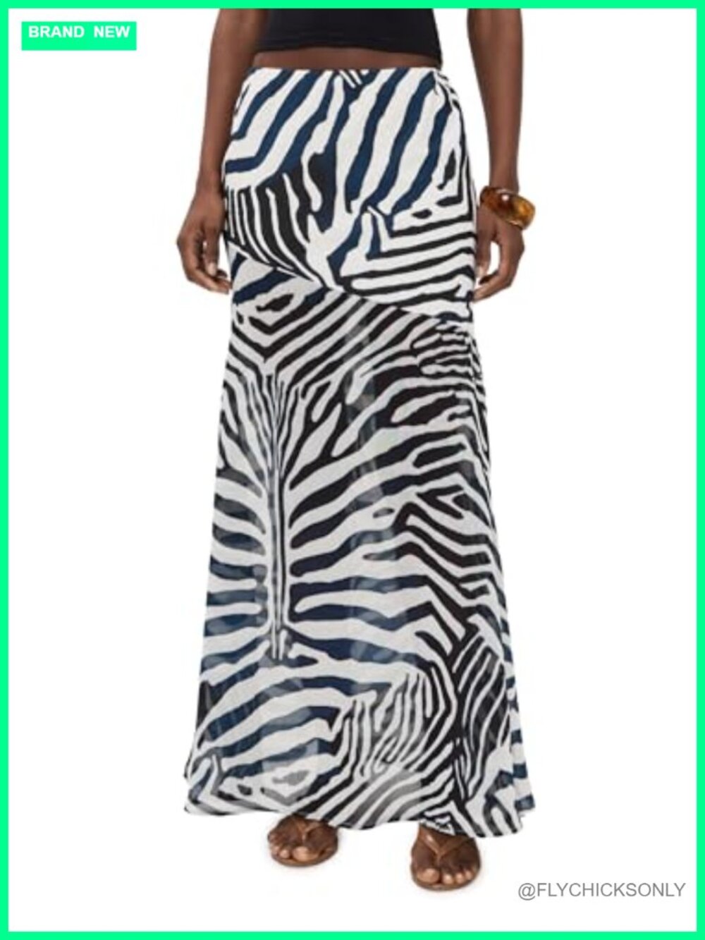 Low Waisted Maxi Skirt Cotton Zebra Print